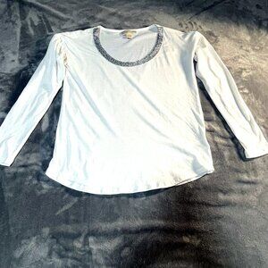 Michael Kors White Top Silver Neck Size Small